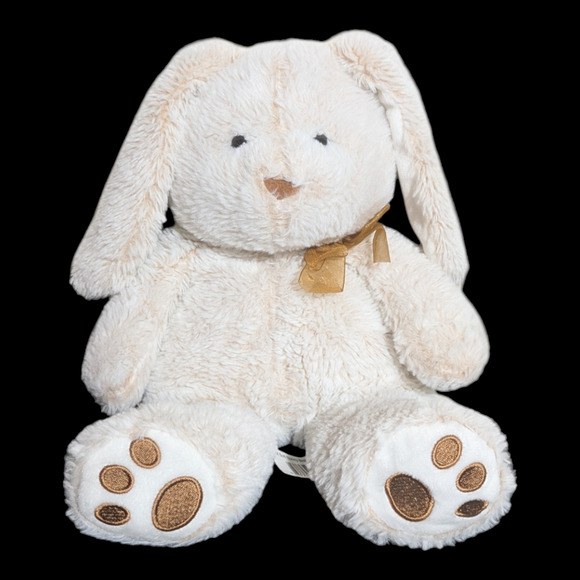 Easter Bunny Fuzzy Plushie Stuffed Animal With Bow - Picture 1 of 7